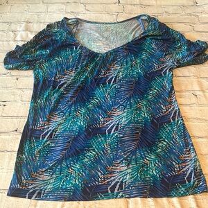 Jennifer Lopez Blue Palm Top